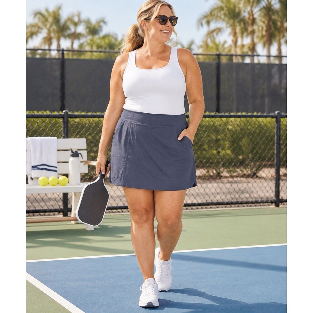 RBX Skort Women's 1X Navy Blue Athletic Golf Tennis Pickleball Skirt Shorts